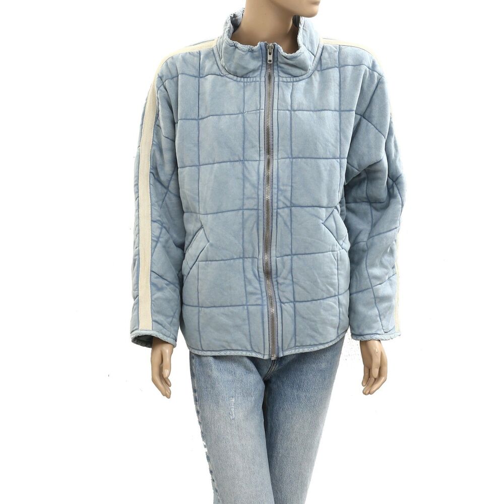 Free People Dolman Quilted Knit Jacket Top Oversized Zip-up Slouchy S New 284079